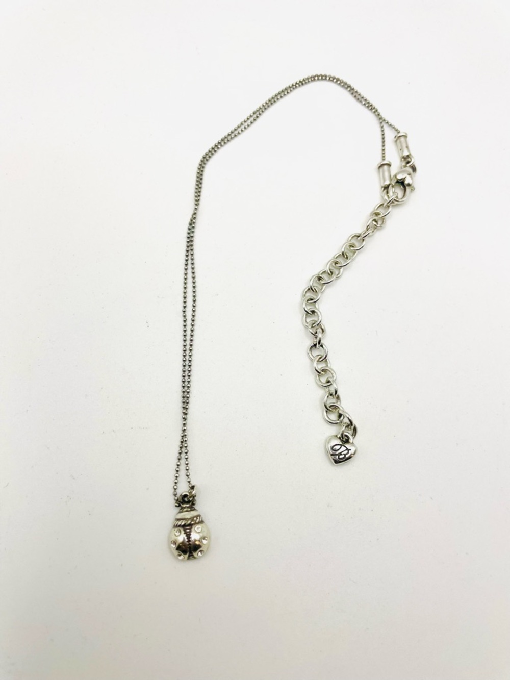 Vintage Brighton Silver-Tone Crystal Ladybug Pendant Necklace. 18 inches - Picture 4 of 7